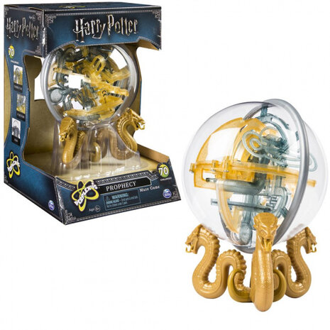 doolhofspel 3D Perplexus junior 25 cm goud/transparant
