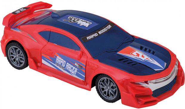 raceauto RC Racing junior 19 cm rood/blauw 2-delig