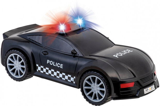 politieauto junior 39 cm zwart/wit