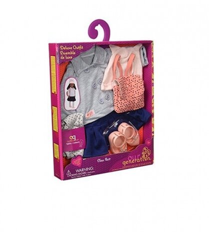 poppenkleding Class Act 46 cm grijs 6-delig