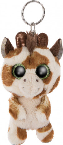 sleutelhanger Giraffe Halla 9 cm polyester beige/bruin