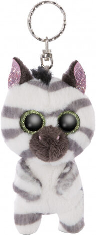 sleutelhanger Zebra Mankalita 9 cm polyester wit/grijs