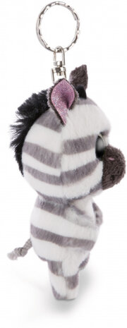 sleutelhanger Zebra Mankalita 9 cm polyester wit/grijs