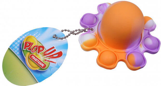 fidgetspel Octopus marble 9,2 cm oranje/paars/wit
