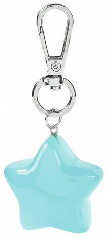 sleutelhanger ster junior 4 x 2,4 cm lichtblauw