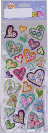 stickers hartjes junior 9 x 27 cm papier 25-delig