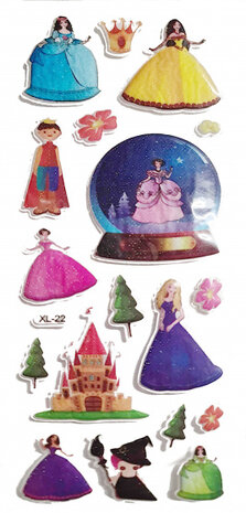 stickers prinses junior 9 x 27 cm papier 18-delig