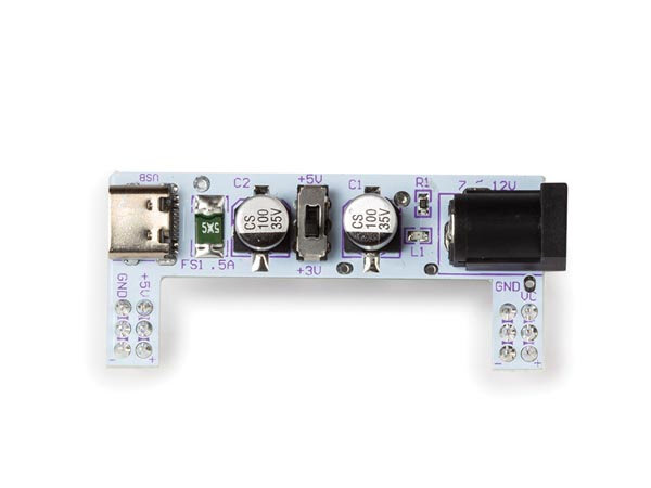 voedingsmodule Breadboard 54,5 x 24,0 x 21,0 mm zilver