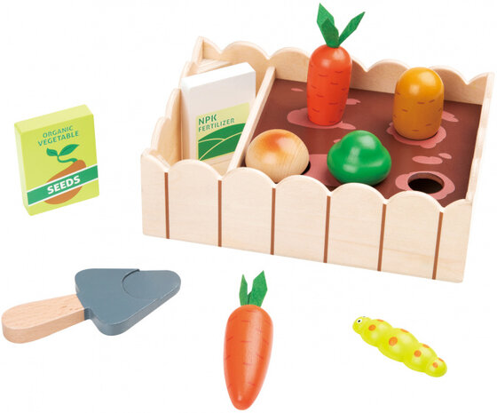 moestuinset junior 20 x 14,3 cm hout 5-delig