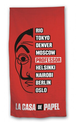 badlaken La Casa De Papel 70 x 140 cm katoen rood