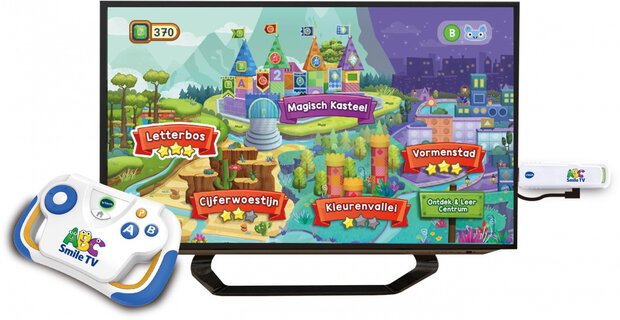 leerspel ABC Smile TV junior 14,5 cm wit/blauw 2-delig