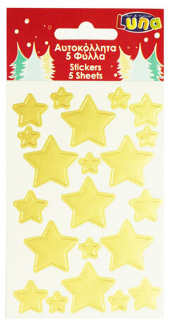 stickervel Stars Metallic 12 x 8 cm papier goud