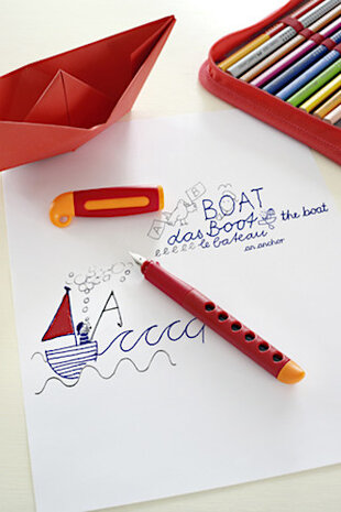 vulpen Scribolino A links 13 cm RVS rood
