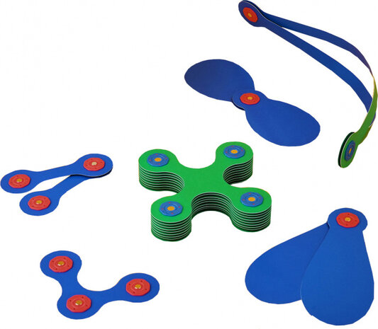 klikspeelgoed Itsy junior 14 cm groen/blauw 19-delig