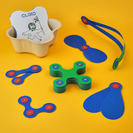 klikspeelgoed Itsy junior 14 cm groen/blauw 19-delig