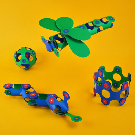 klikspeelgoed Itsy junior 14 cm groen/blauw 19-delig