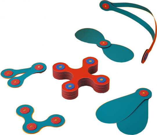 klikspeelgoed Itsy junior 14 cm rood/turquoise 19-delig