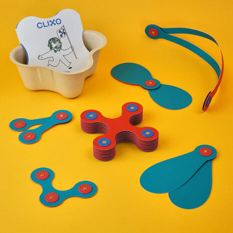 klikspeelgoed Itsy junior 14 cm rood/turquoise 19-delig