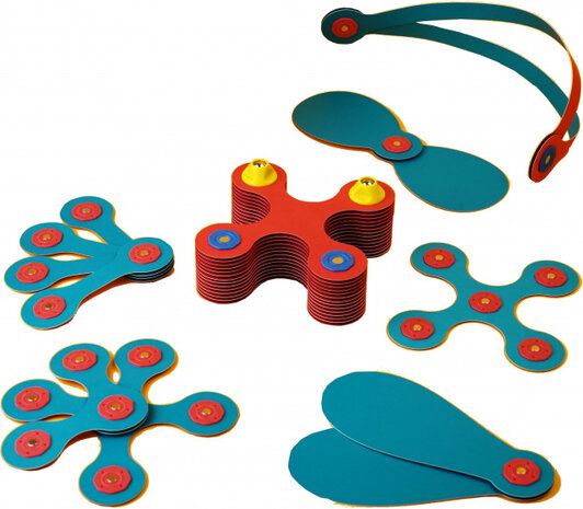klikspeelgoed Crew junior 22 cm rood/turquoise 31-delig