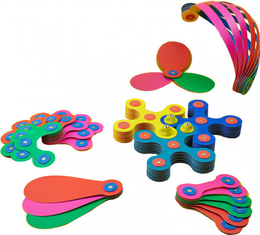 klikspeelgoed Super Rainbow junior 35,5 cm roze 61-delig