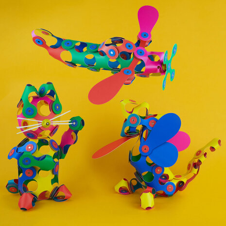 klikspeelgoed Super Rainbow junior 35,5 cm roze 61-delig