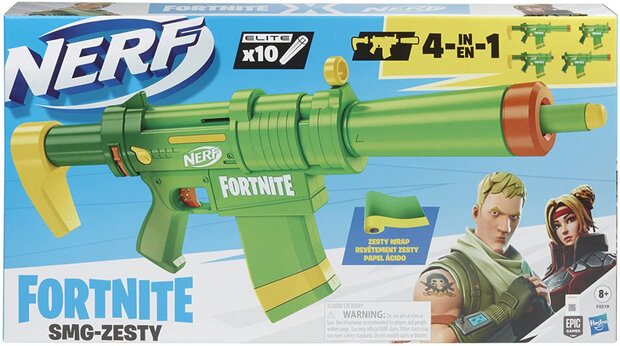 speelpistool Fortnite Smg Zesty 56 cm groen 4-delig