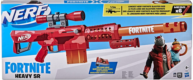 speelpistool Fortnite Heavy BA-R 85 cm rood 2-delig