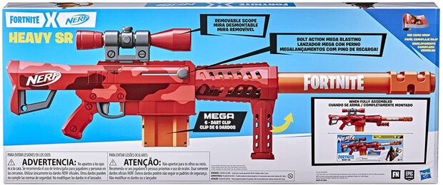 speelpistool Fortnite Heavy BA-R 85 cm rood 2-delig