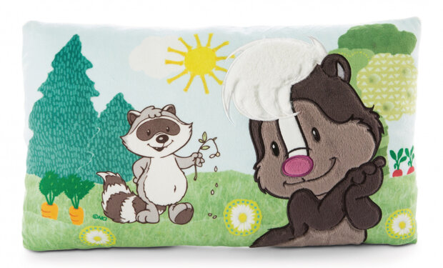 kussen wasbeer stinkdier 43 x 25 cm polyester groen