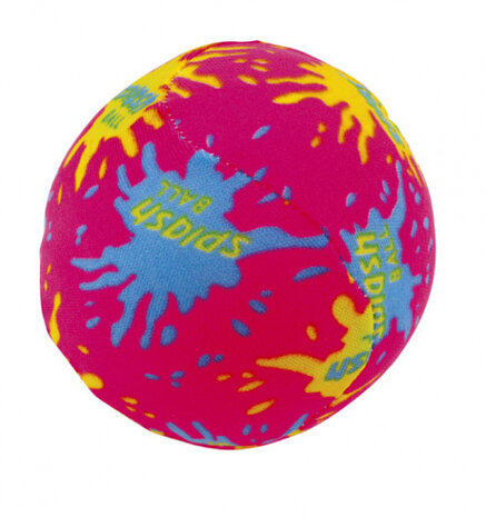 sponsbal junior 8 cm polyester roze/blauw/geel