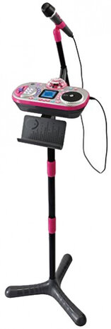 podiummicrofoon Kidi Super Star 130 cm roze/zwart