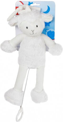 muziekdoos schaap junior 27 cm pluche wit