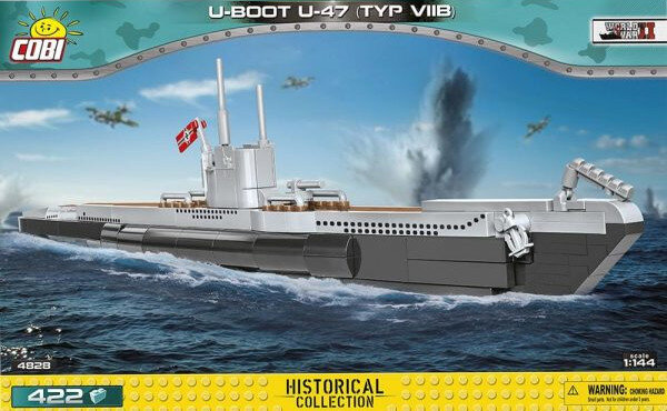 bouwpakket U-47 onderzee&euml;r 46 cm 1:144 grijs 422-delig