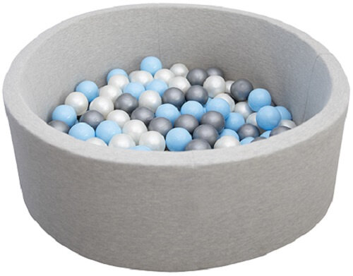 ballenbakset junior 90 x 36,5 cm grijs/blauw 200-delig