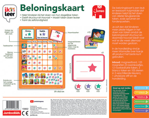 leerspel Ik leer Beloningskaart 36 x 26 cm karton 126-delig