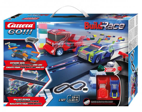 racebaanset Build &#039;n Race 3,6 meter 1:43 zwart 3-delig