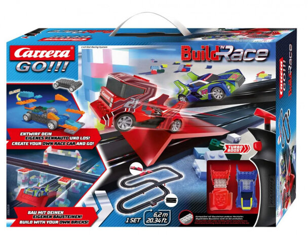 racebaanset Build &#039;n Race 6,2 meter 1:43 zwart 3-delig