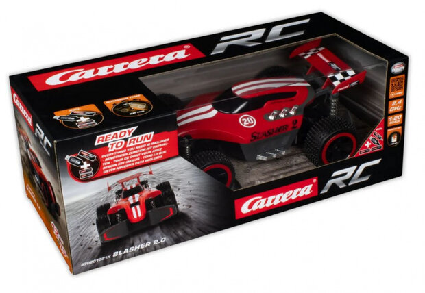 raceauto RC Slasher 2.0 2,4 GHz 26,5 cm rood/zwart