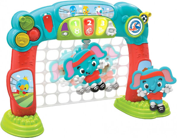 voetbaldoel junior rubber rood/turquoise 2-delig