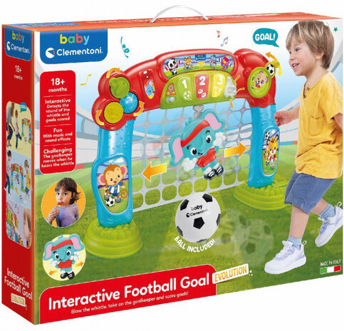 voetbaldoel junior rubber rood/turquoise 2-delig