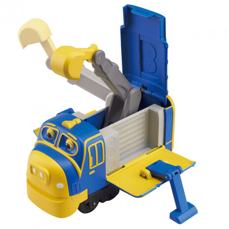 trein Pop &amp; Transform Chuggers 12,7 cm blauw/geel