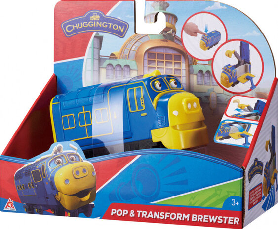 trein Pop &amp; Transform Chuggers 12,7 cm blauw/geel