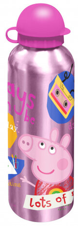 drinkfles Peppa Pig 500 ml aluminium roze