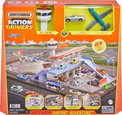 speelset vliegveld Action Drivers zwart 3-delig
