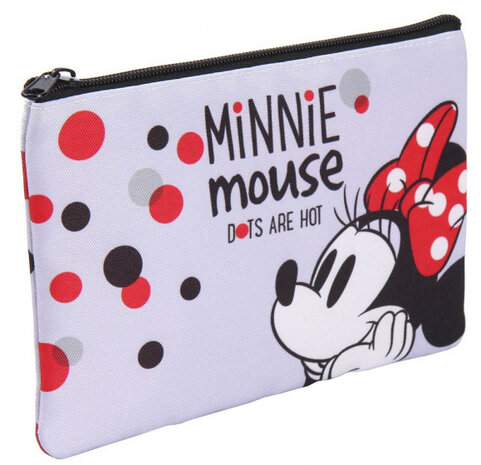 make-uptasje Minnie Mouse 21 cm polyester wit/rood