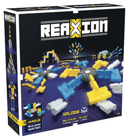 dominostenen Reaxion Xplode junior blauw/geel 233-delig