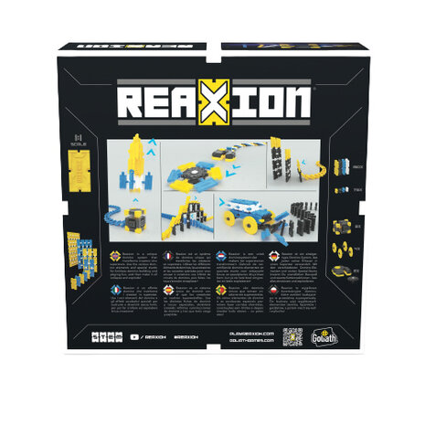 dominostenen Reaxion Xplode junior blauw/geel 233-delig