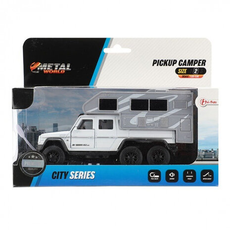 camper junior 19,5 x 14 cm diecast pullback wit/grijs