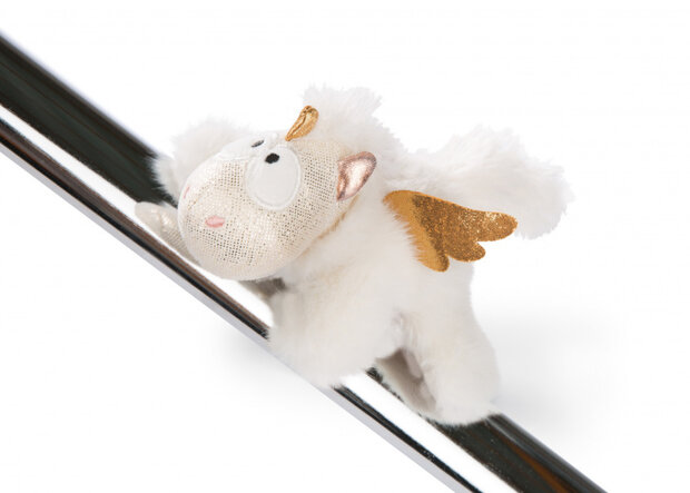 magneet Unicorn Angel junior 12 cm pluche beige