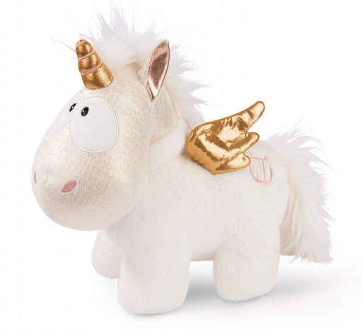 knuffel Unicorn Angel junior 32 cm pluche roze/goud